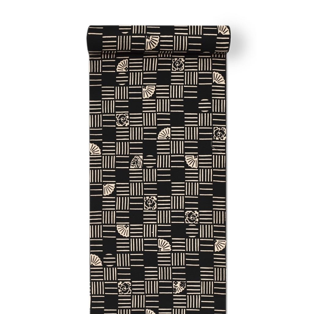 ＜梨園染 戸田屋商店＞ 紳士ゆかた地「市松に隠れライオン」38,500円