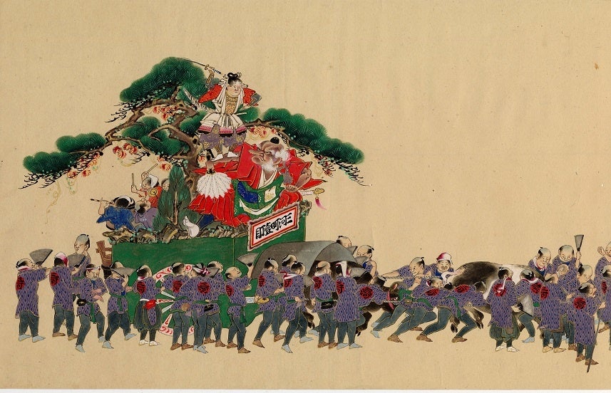 絵巻《神田明神祭礼絵巻　天・地・人》３副・全長約67mのうちの一部