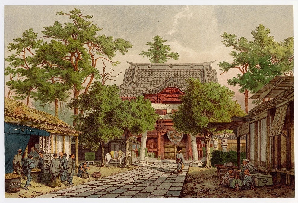 浮世絵《オイレンブルク遠征図録明神楼門前風景》アルベルト・ベルク