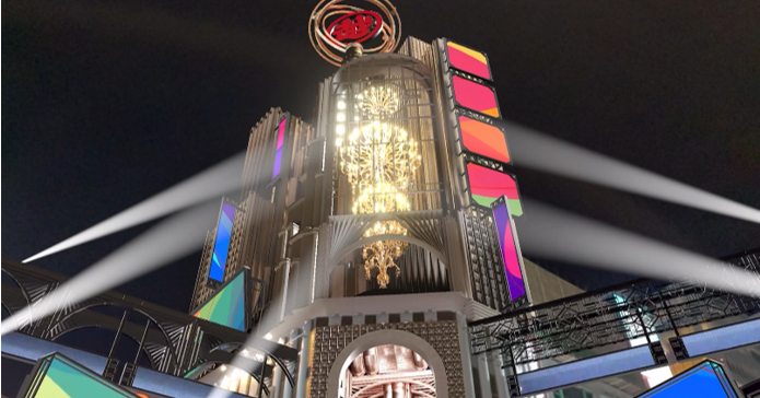 ARコンテンツ内に出現する、大小様々で異なった形状の複数のビジョンを使って、多様な広告表現が可能です。