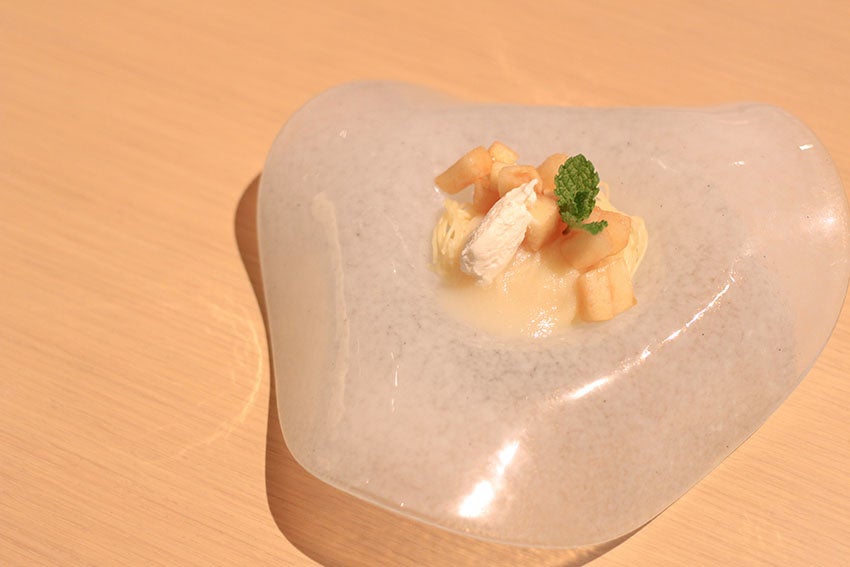 桃とリコッタのカッペリーニ