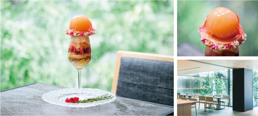 桃のパルフェとTEA AND BAR