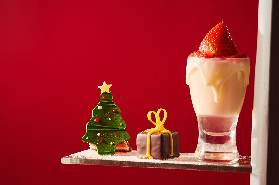 クリスマスツリー・プレゼントボンボンショコラ・キャンドルグラス