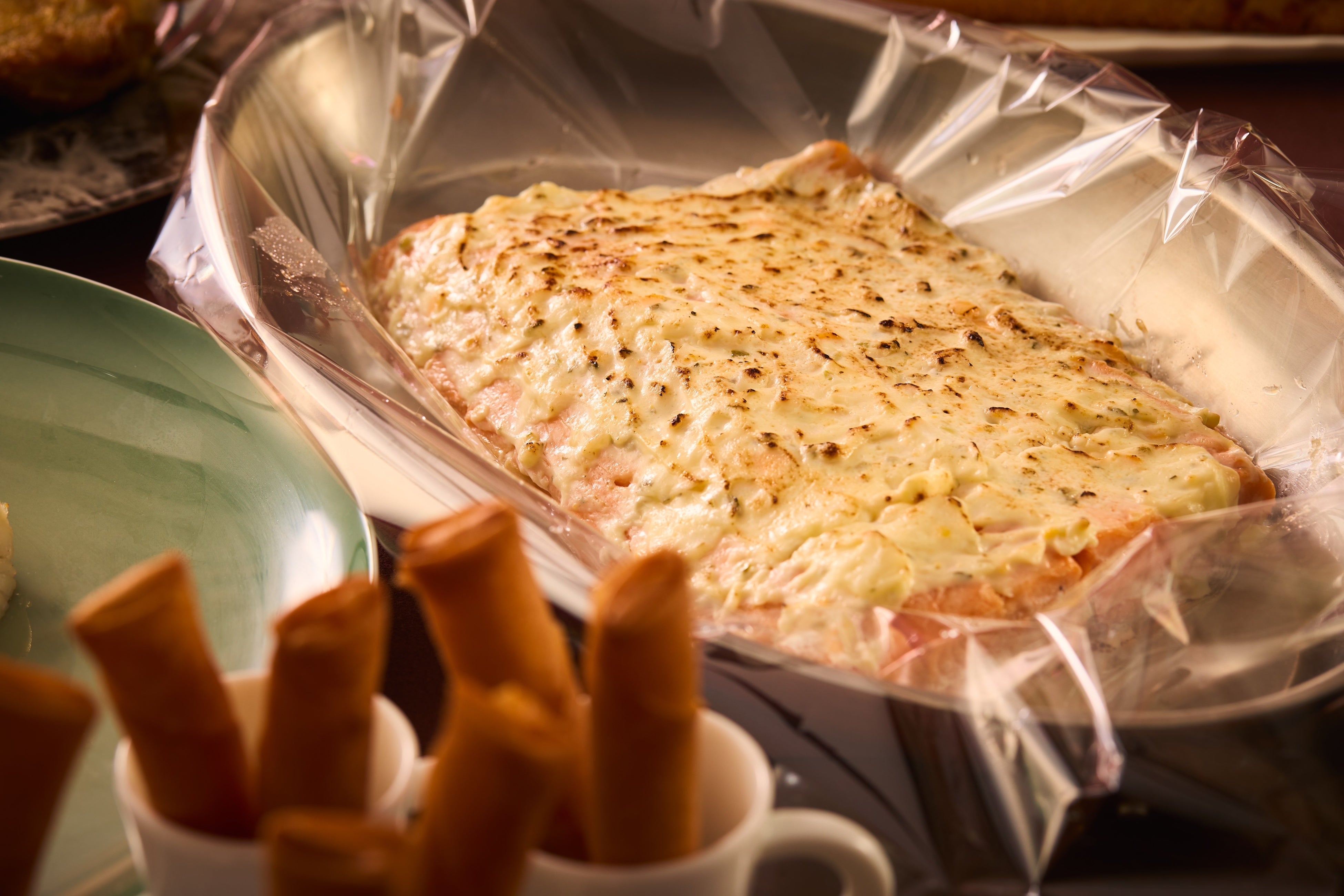 サーモンの包み焼き らっきょう入りタルタルソース