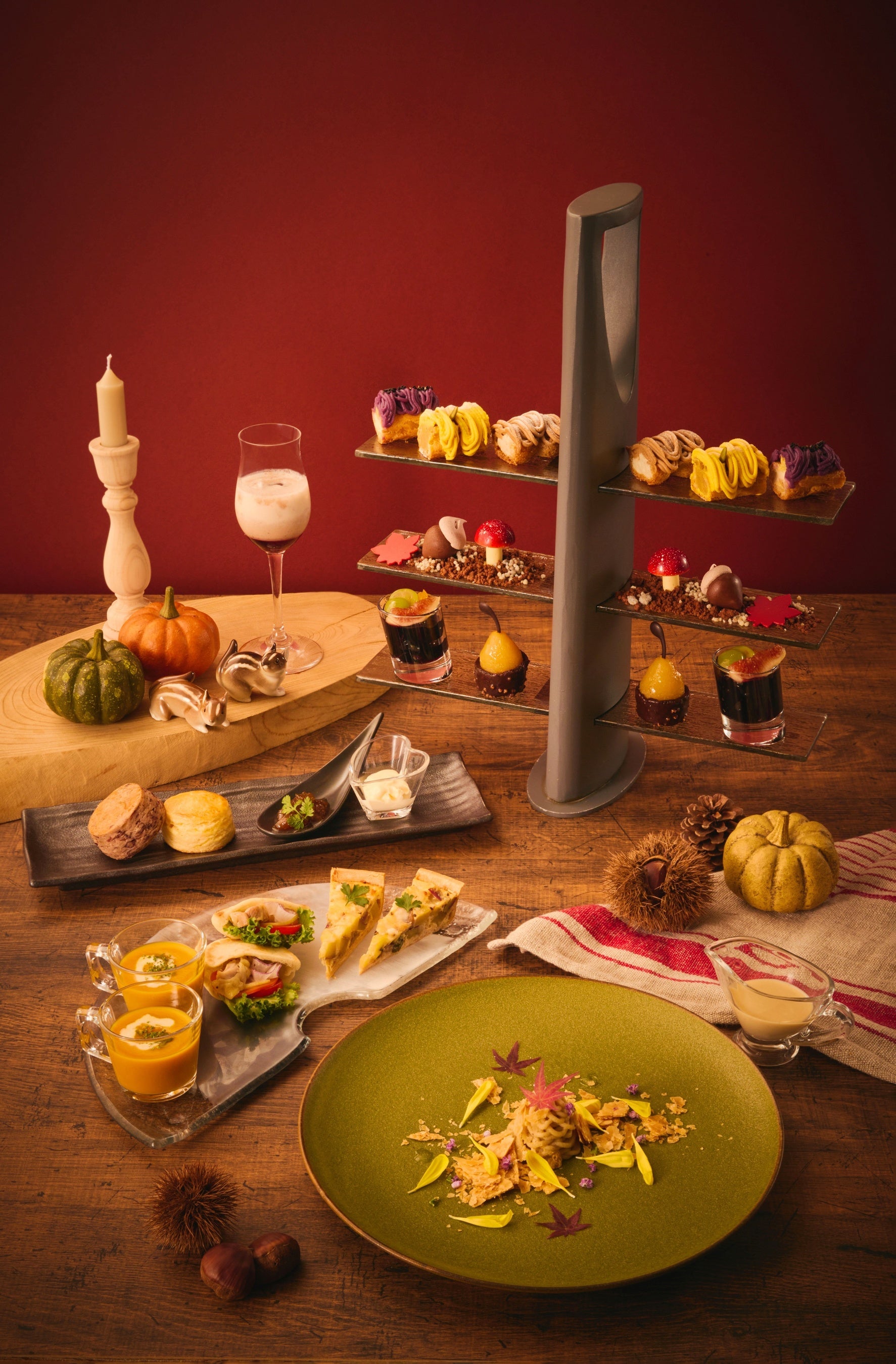 芋栗南瓜アフタヌーンティー～実りの秋のおいしい時間～ （縦）