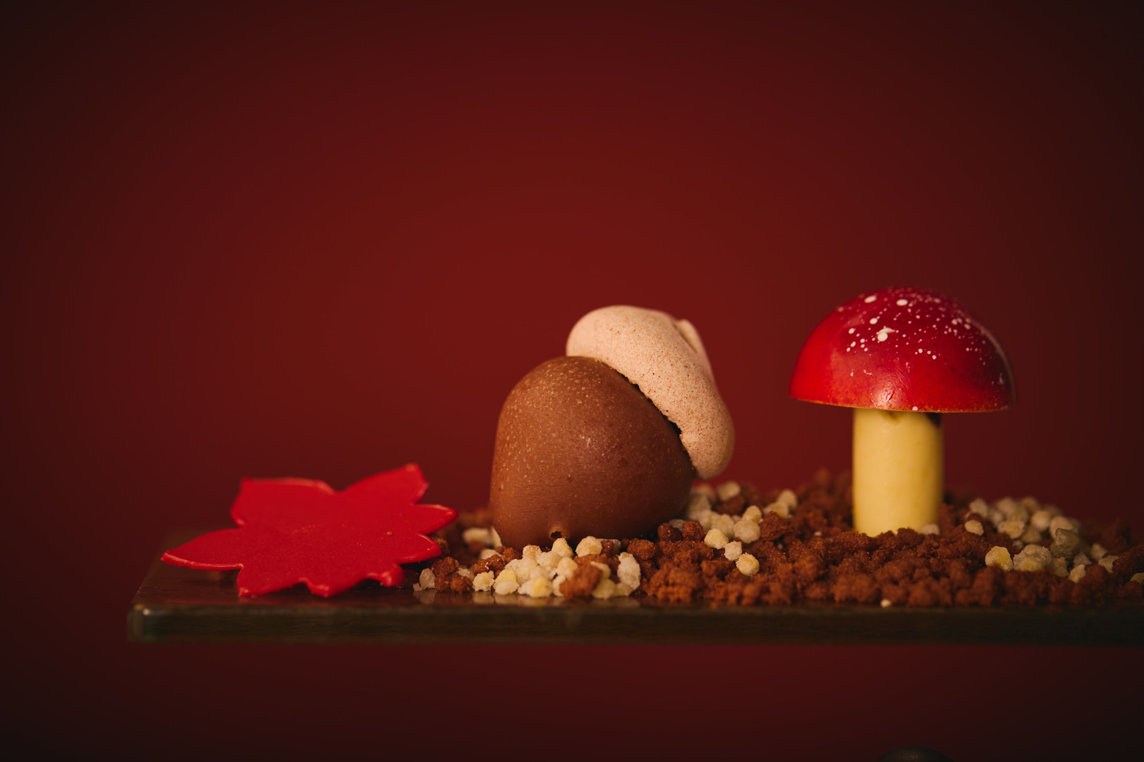 左｜どんぐり 右｜キノコ