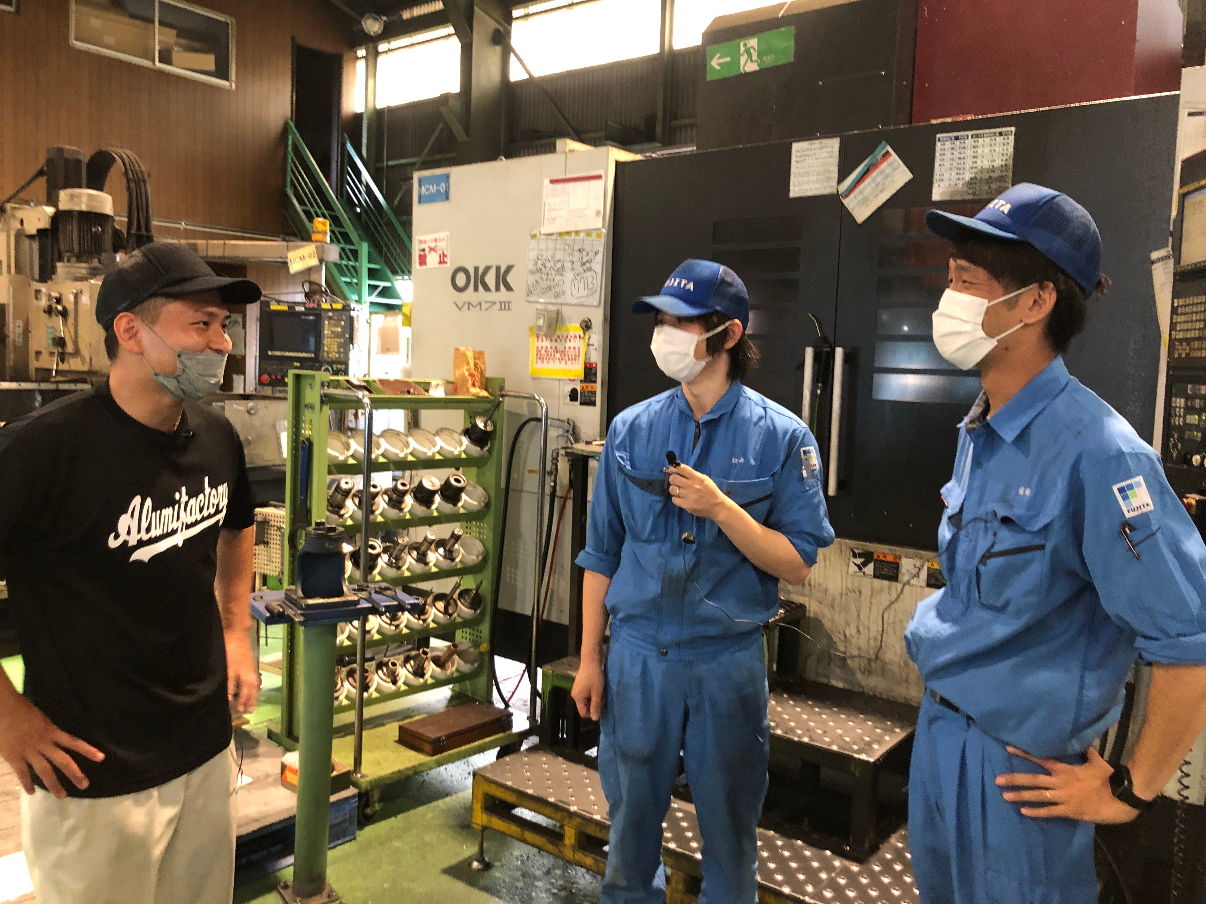 参加企業同士の取材の様子