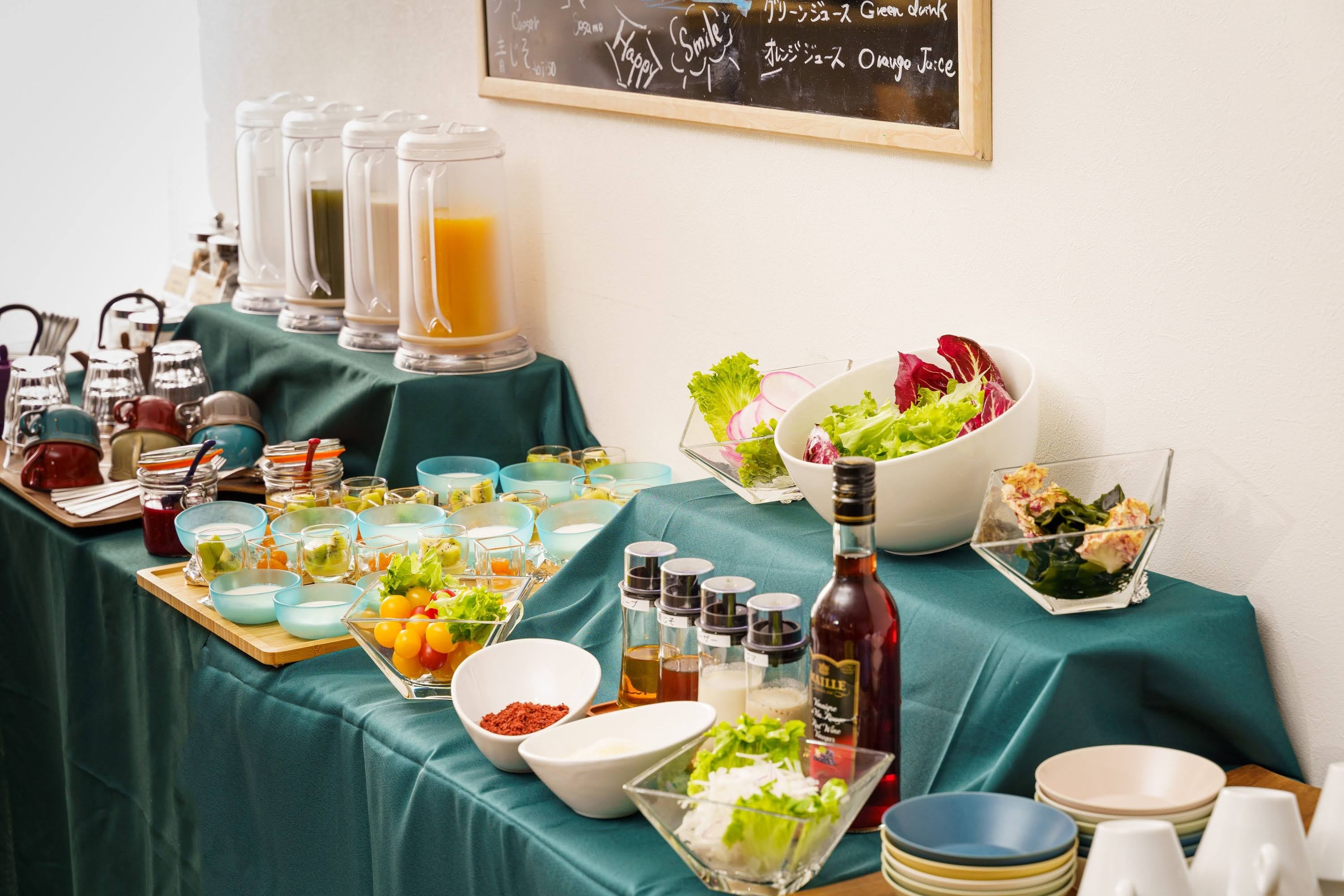 朝食のハーフビュッフェ