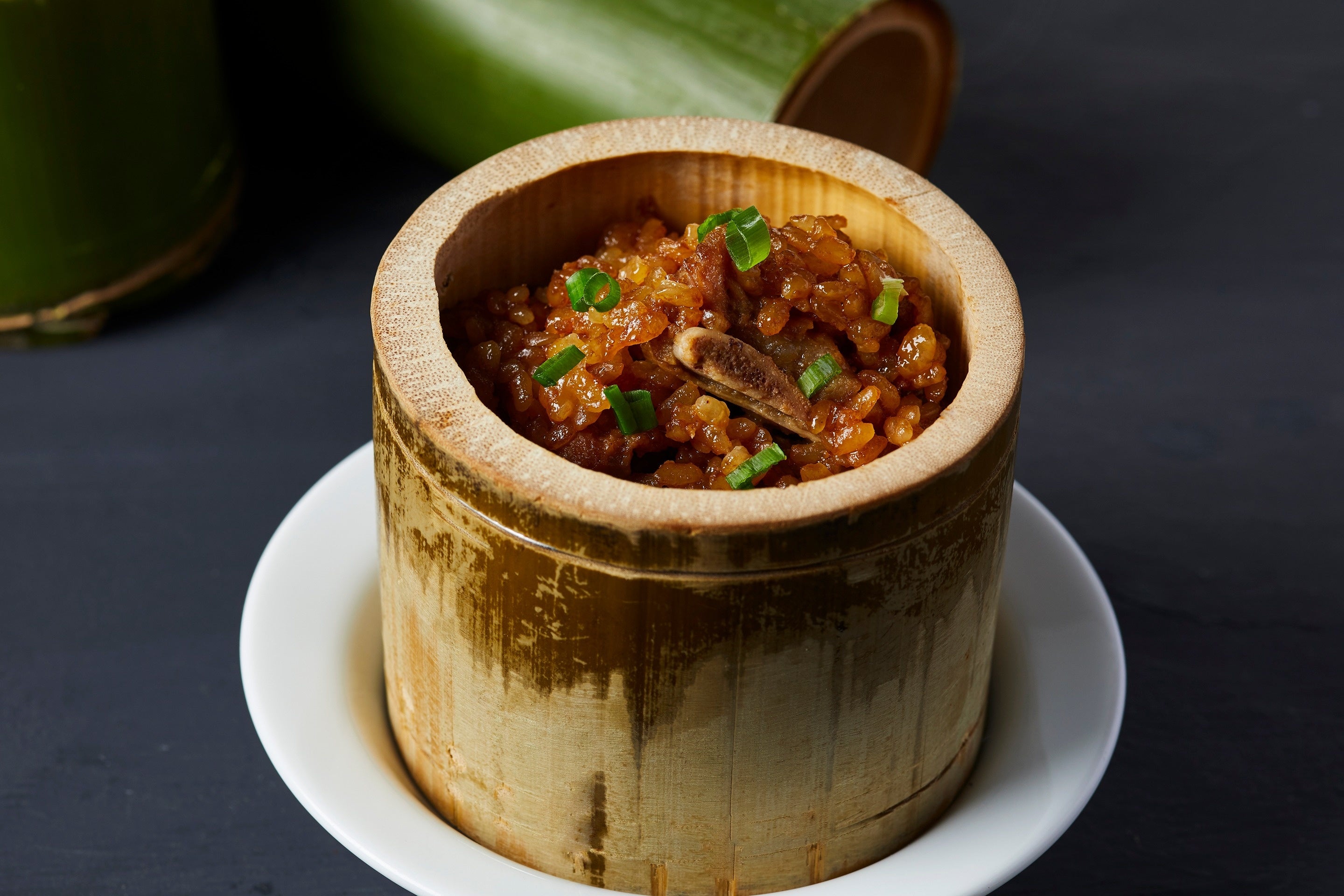 もち米と豚の竹蒸し