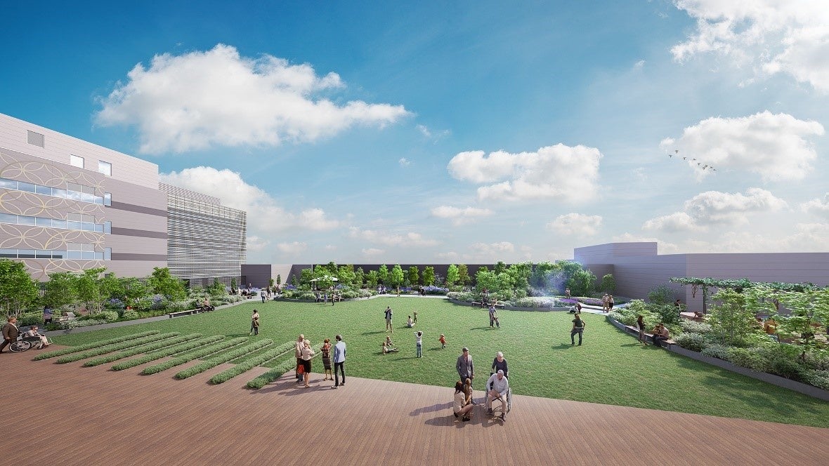 <屋上庭園の完成予想パース>