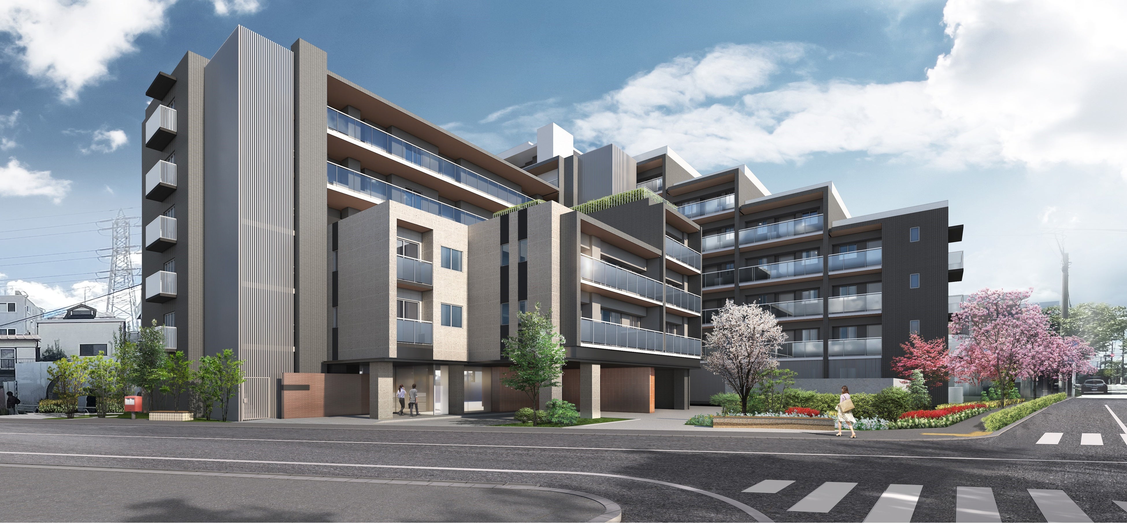 外観イメージパース（敷地北側から）