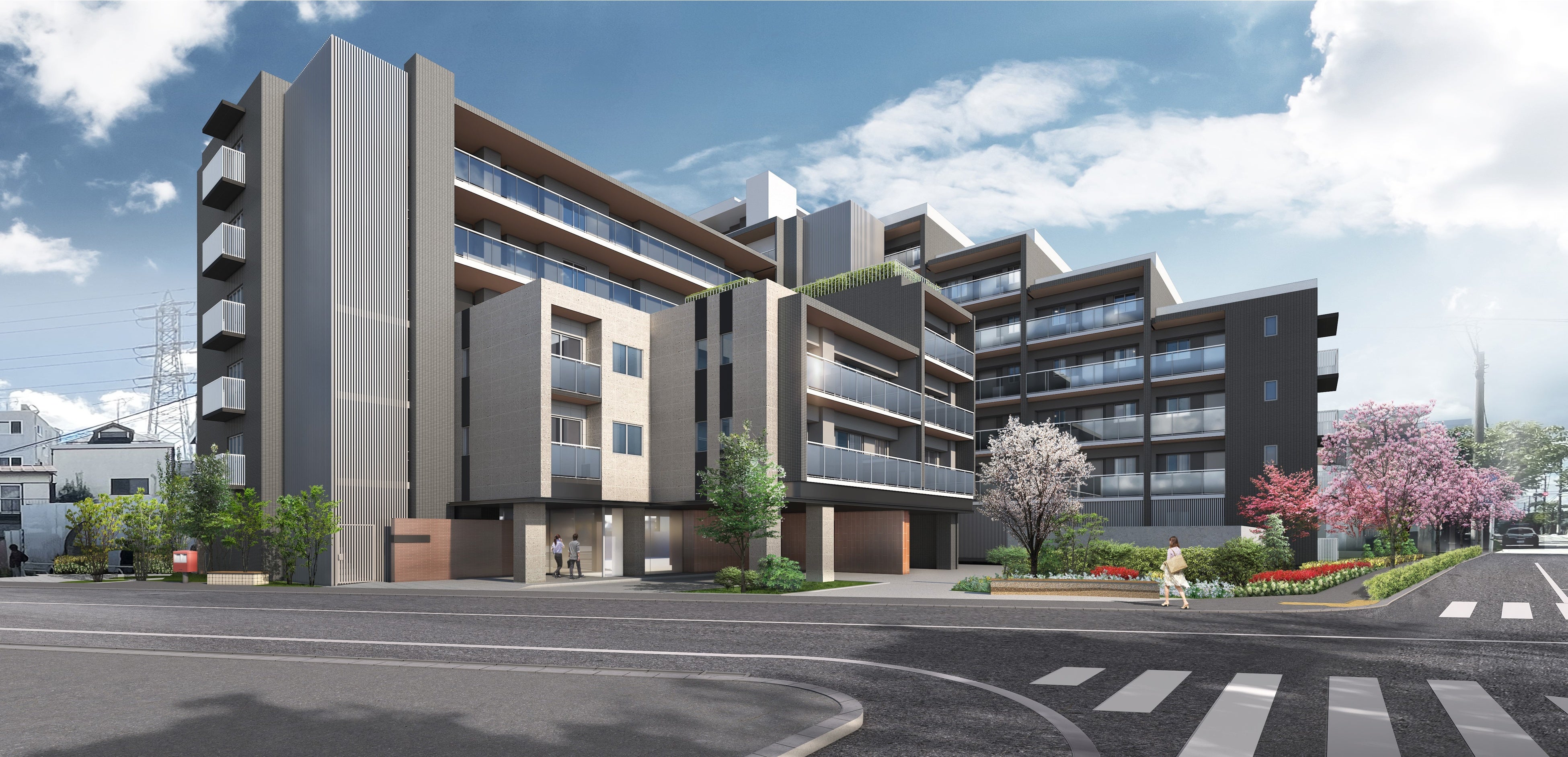 外観イメージパース（敷地北側から）