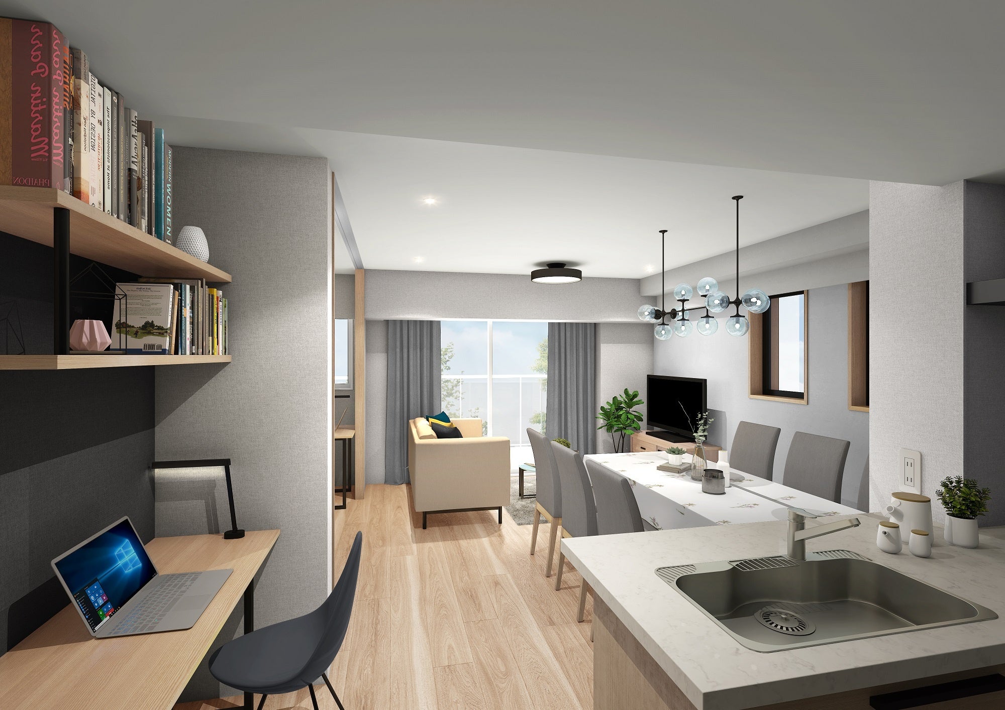 住戸内イメージパース（4LDK タイプ）