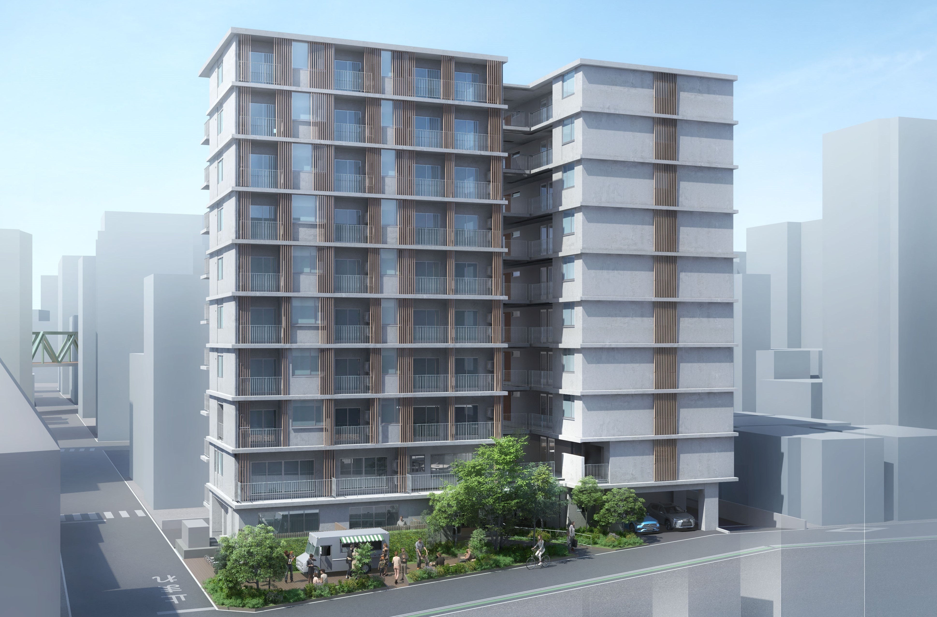 外観イメージパース（敷地北側から）