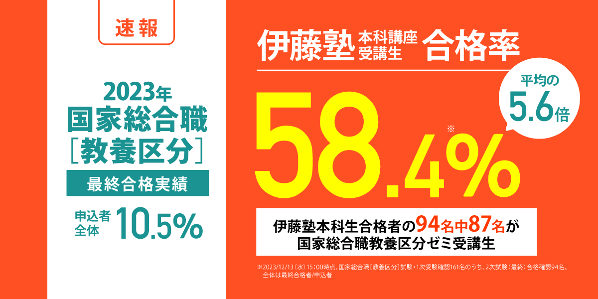 国家総合職試験・伊藤塾受講生から合格報告多数到着【合格速報
