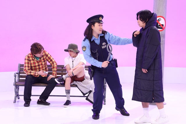 「筋肉社会」 （左から）りんたろー。、兼近大樹、賀屋壮也、野田クリスタル （C）フジテレビ