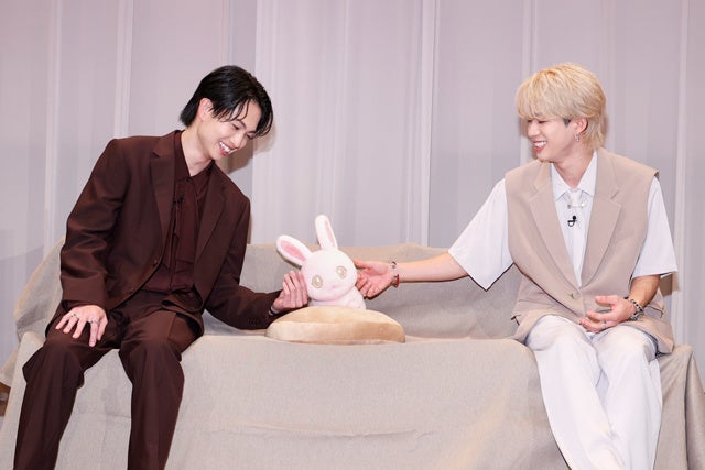 （左から）綱啓永、さくら、森愁斗 ©️2023 SANRIO CO., LTD.　ぼさにまる製作委員会