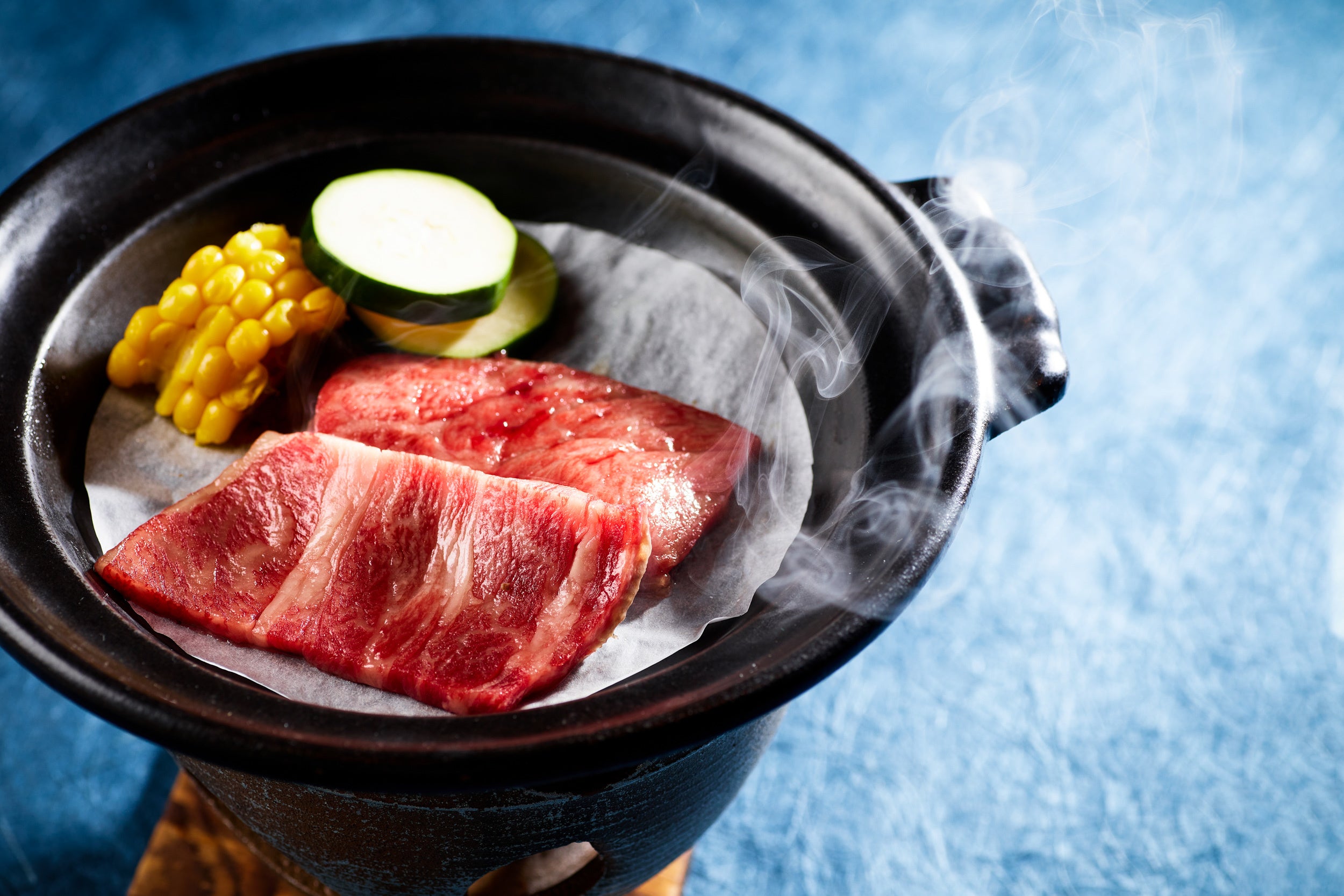 「活イカ」プラン・但馬牛の陶板焼き