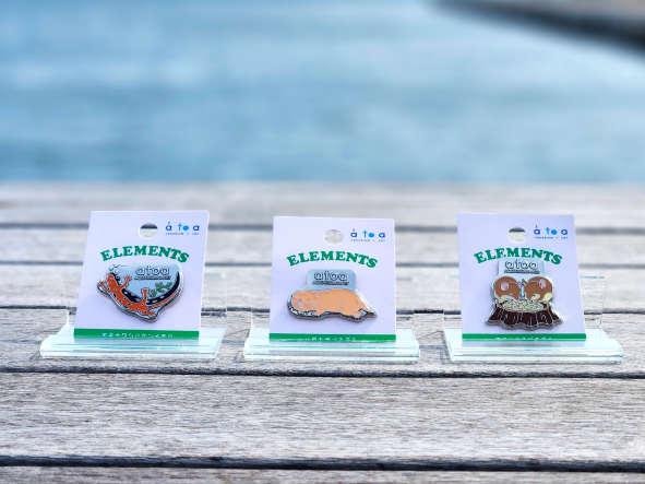 △ピンバッジ（オキナワシリケンイモリ ・ハダカデバネズミ・アフリカチビネズミ）