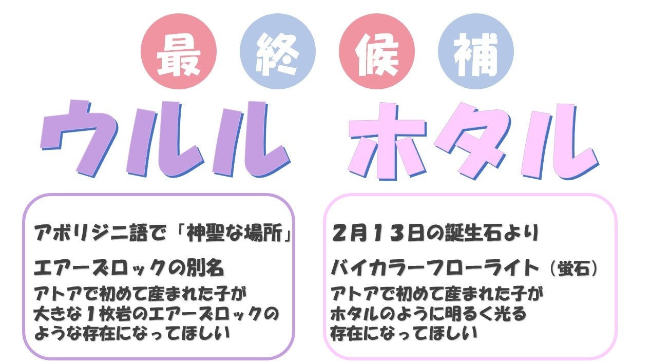 愛称候補のふたつ