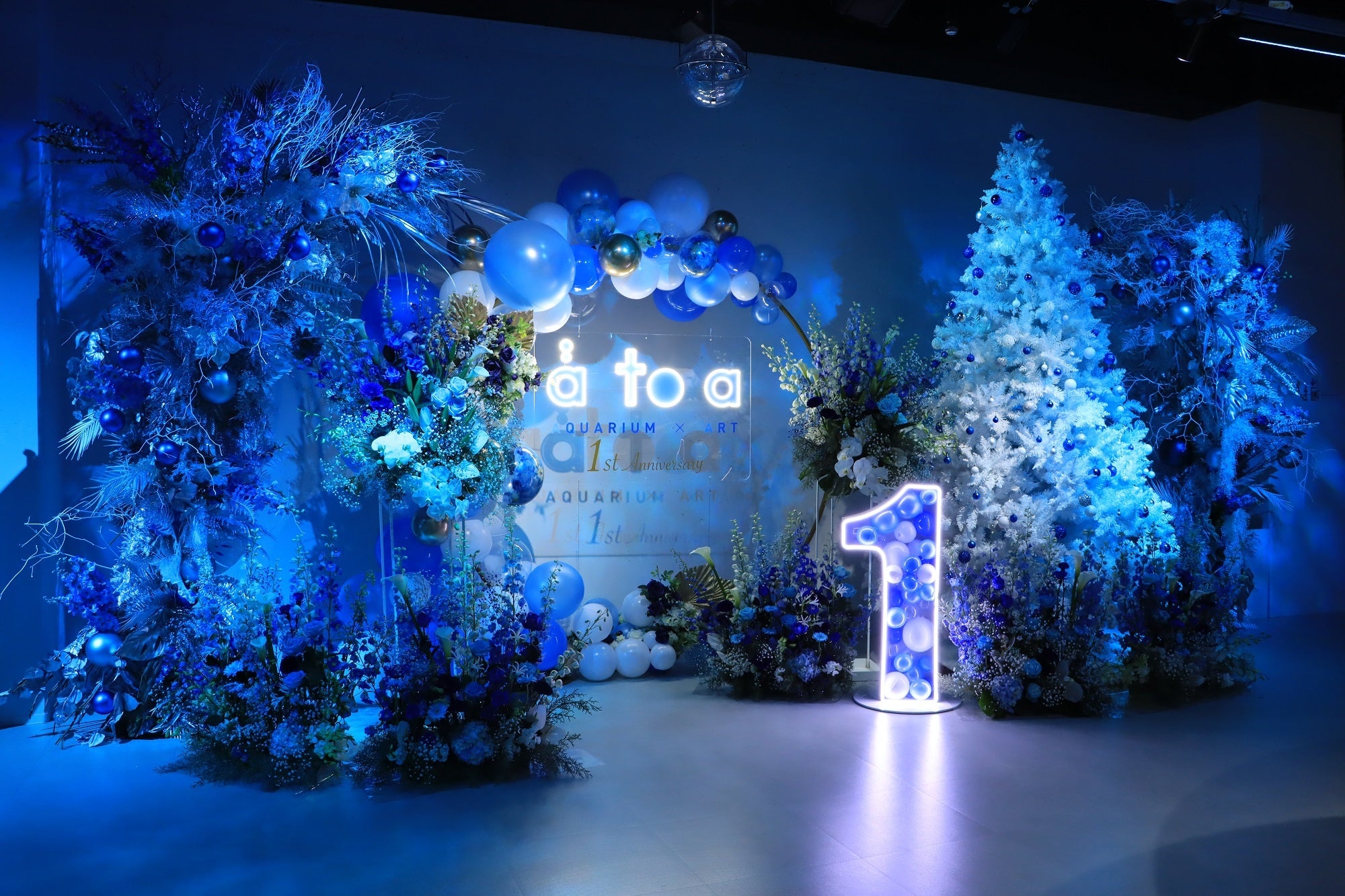 フラワーアート作品の展示した様子