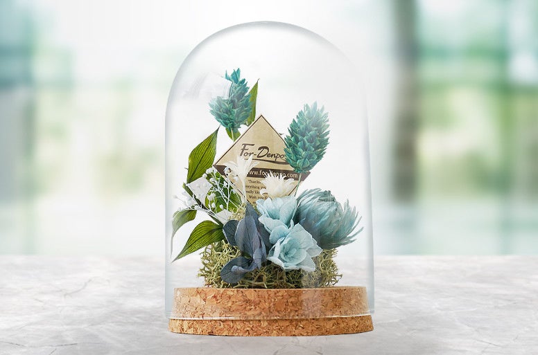 プリザ　ミニアレンジ　ブルー