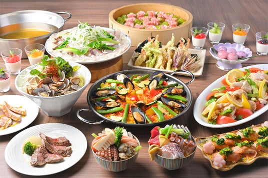 神戸元気サーモンのあぶり寿司 、瀬戸内産鯛のしゃぶしゃぶなど、旬の地元食材を使用した豪華バイキングが2,800円 ※~食べ放題! 神戸元気サーモンのあぶり寿司 、瀬戸内産鯛のしゃぶしゃぶなど、旬の地元食材を使用した豪華バイキングが2,800円 ※~食べ放題!