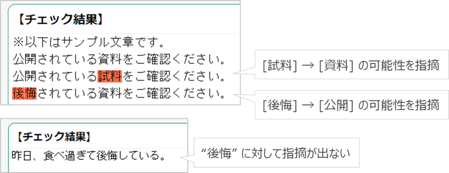 AIによる日本語校正の例