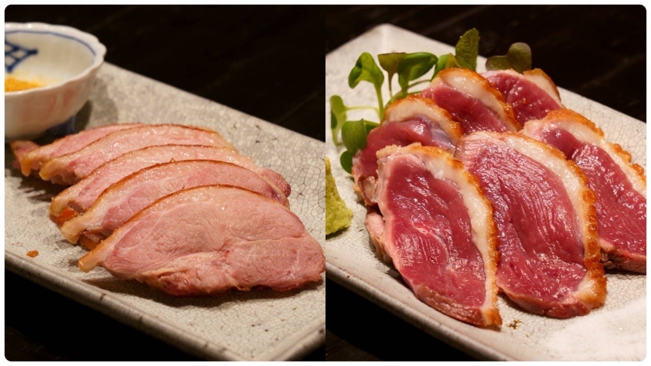 【国産鴨のタタキ】【鴨もも肉の香り焼き】