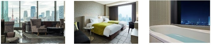 ロビー、客室（デラックスビューバスツイン）、バスルーム（同左）