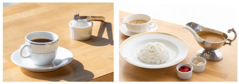 地域のコミュニティカフェレストランで再利用されている食器類