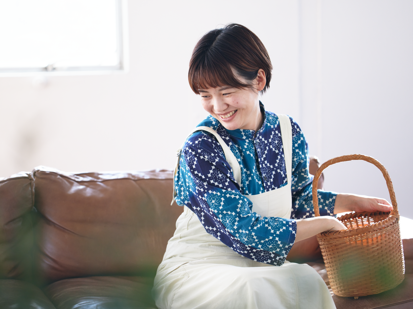 3月8日発売：七分袖シャツ 星格子 紺ぼかし