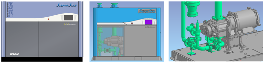 図5　コベルコ・コンプレッサ株式会社製　スクリュ式小型蒸気圧縮機MSRC