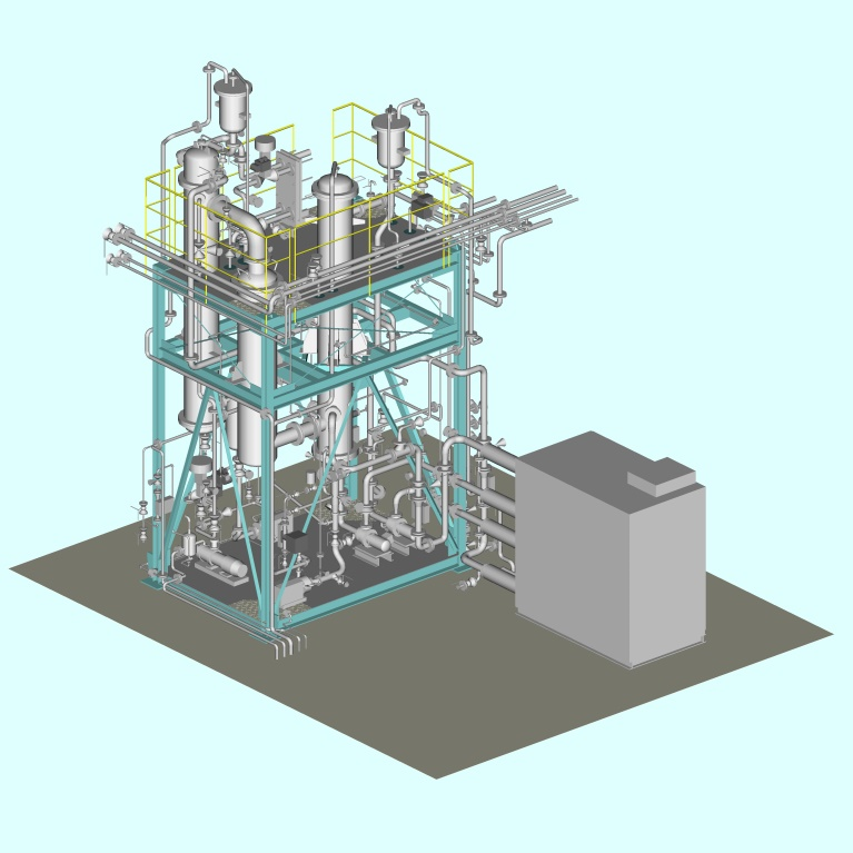 図2.省エネ型ヒートポンプ式低温蒸発装置 概略フロー