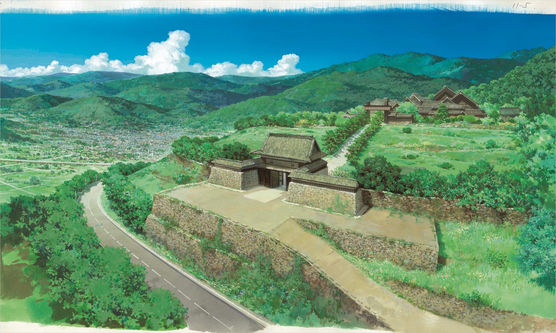 映画『サマーウォーズ』背景デザイン。長野県の風景をイメージした背景画