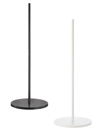 キャスター付ハンギングポール（左）ブラック、（右）ホワイト