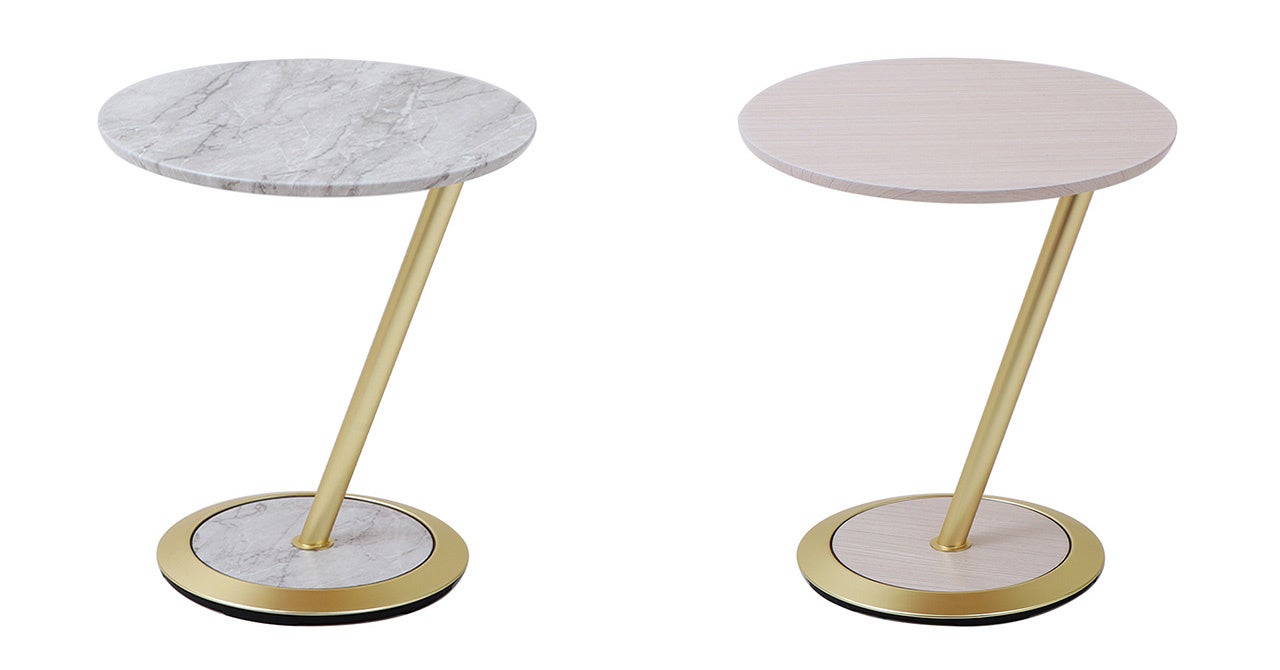 左：大理石柄ｘゴールド　右：木目柄ｘゴールド