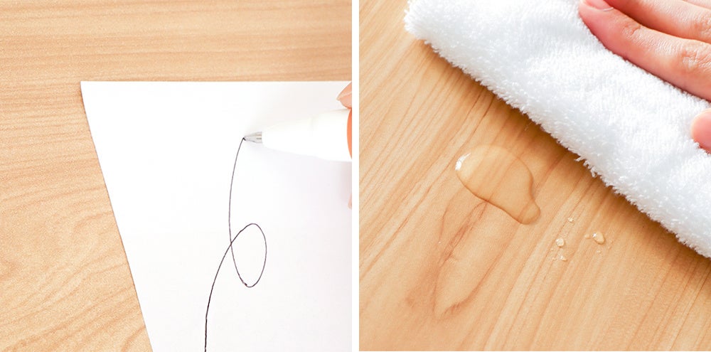 ※防水性はありますが 液体をこぼした際はすぐに 拭き取ってください。