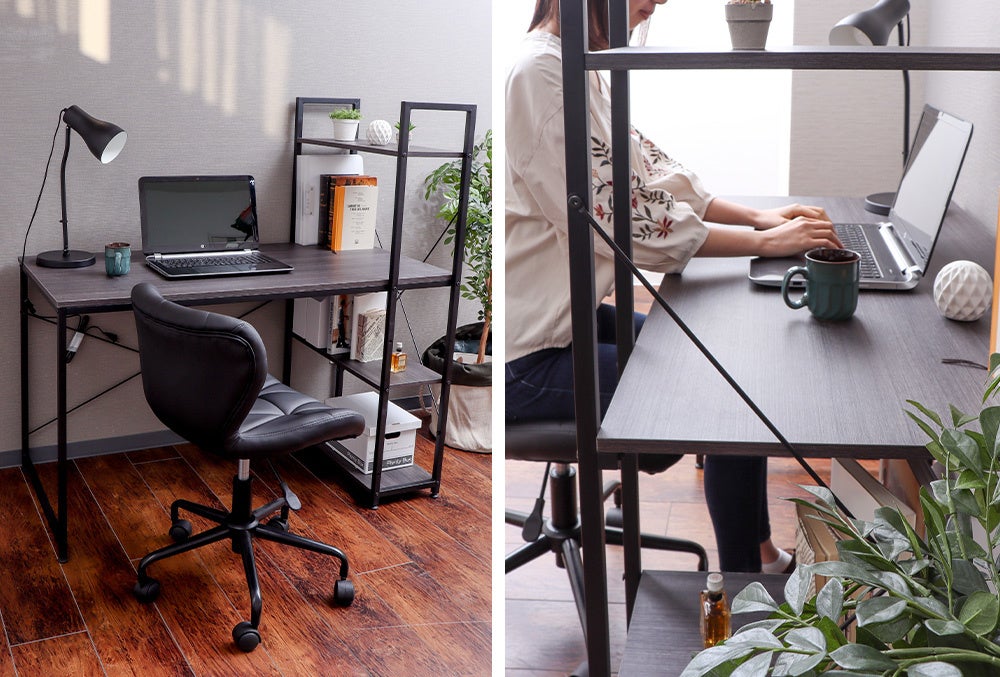 落ち着いたグレー寄りのブラウンは、お部屋全体を引き締めシックなイメージに