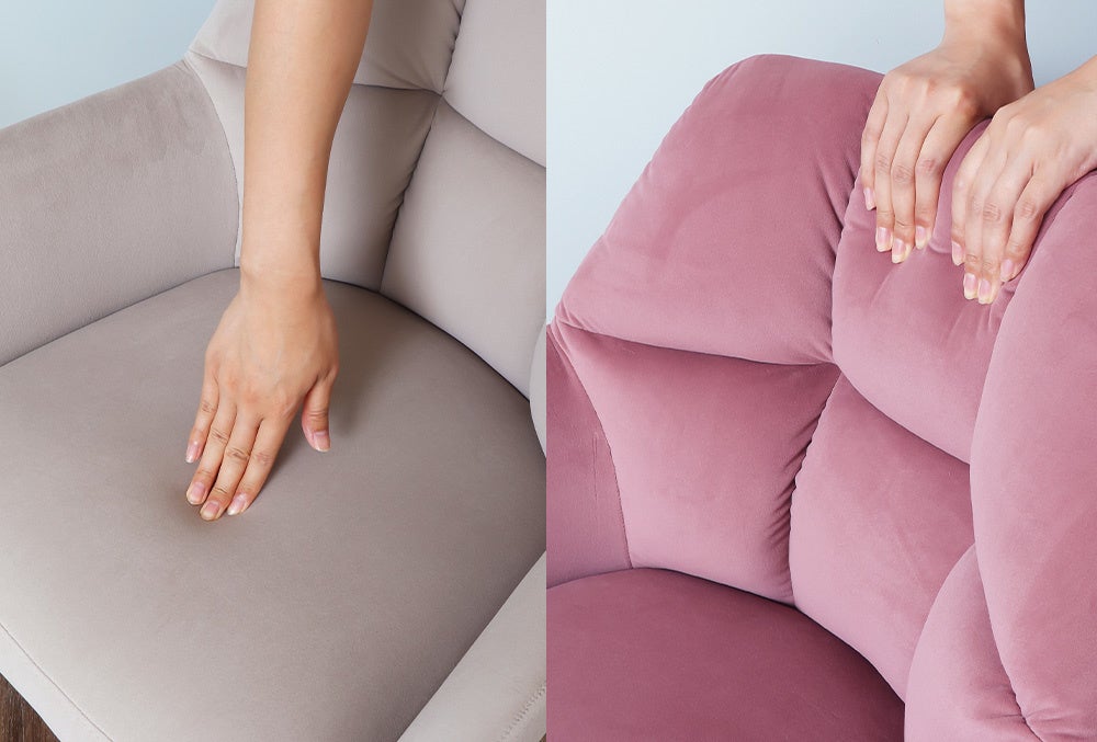 背もたれ厚み約８cm。座面厚み約10cm