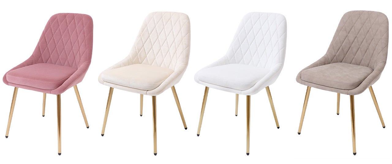 左からクラシックピンク、アイボリー、ホワイト、グレージュ