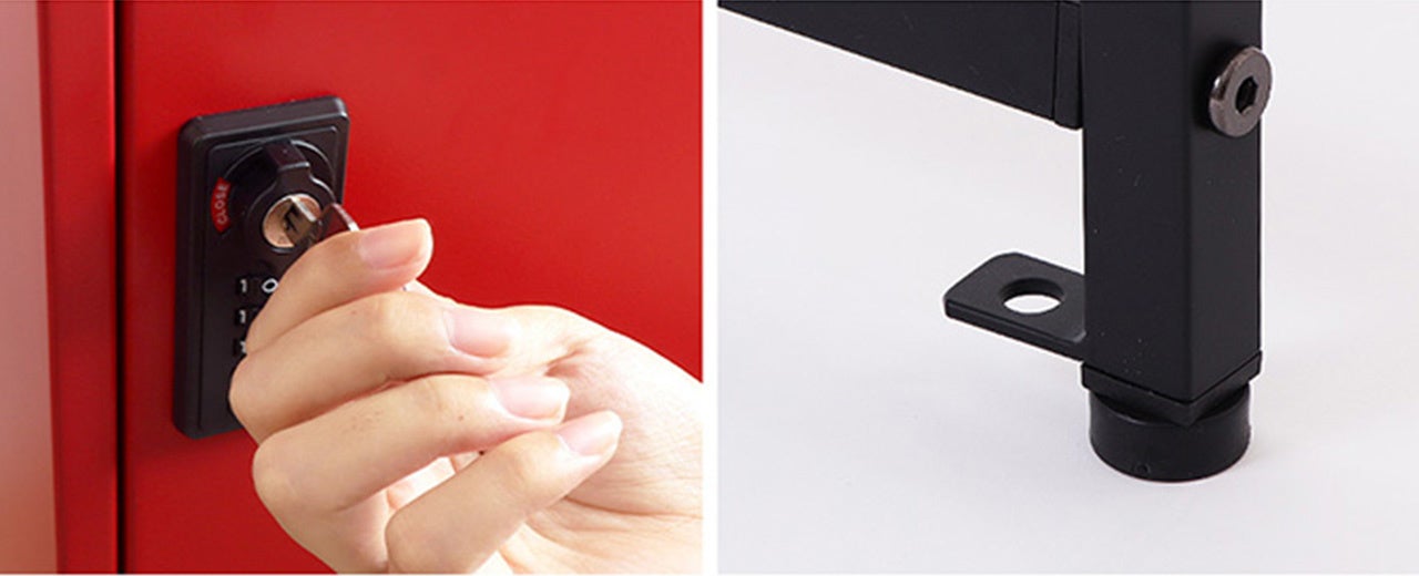 左）非常用キー　右）アンカー用の穴