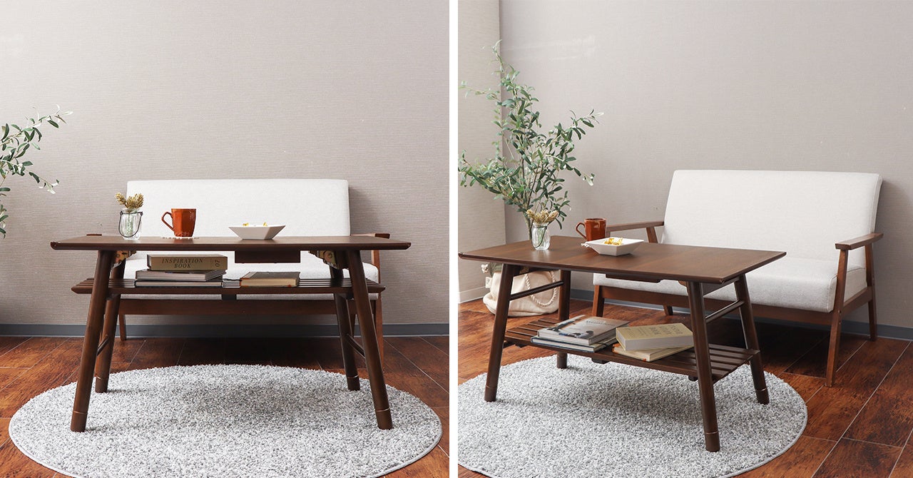 脚の桟部分に棚板を付け替えできます。