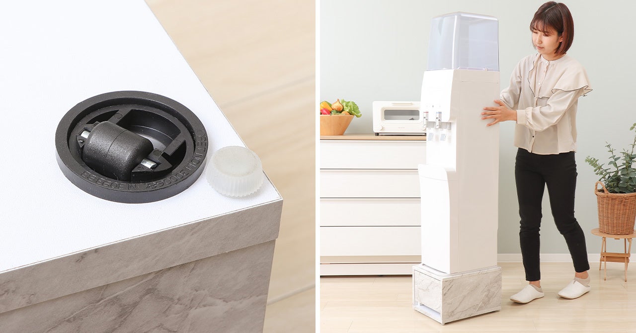 ヤマソロ」のせたら解消♪楽な姿勢で水が注げるウォーターサーバー