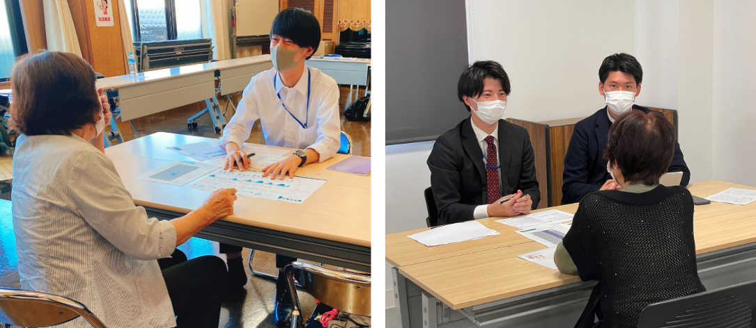 アドバイスを実施している様子（令和3年の実証時）