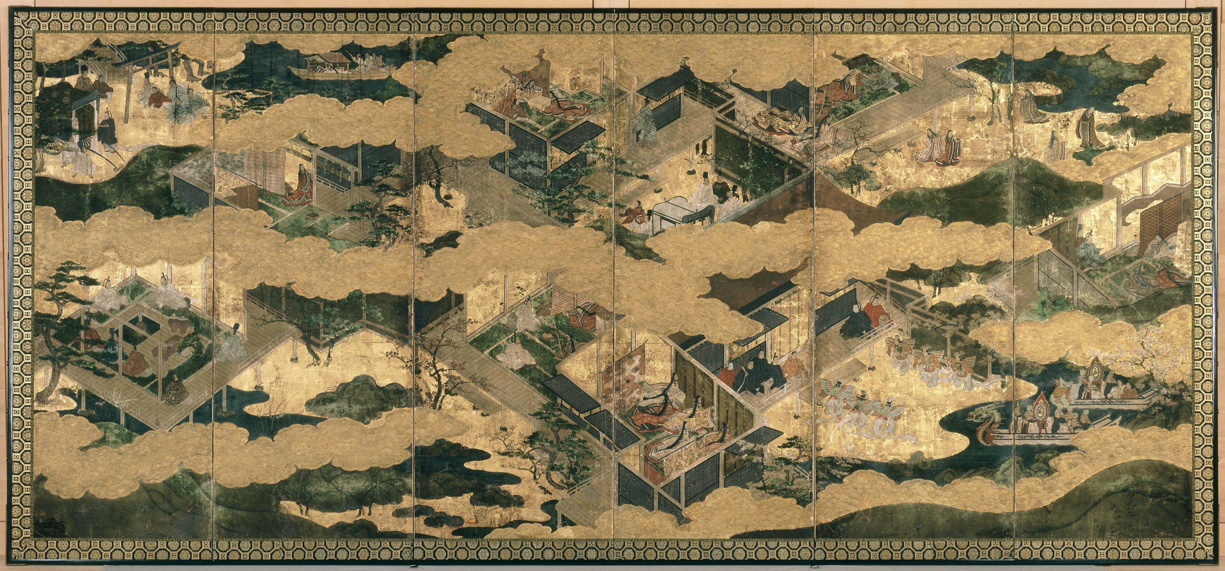 源氏物語図屏風（左隻）相国寺所蔵