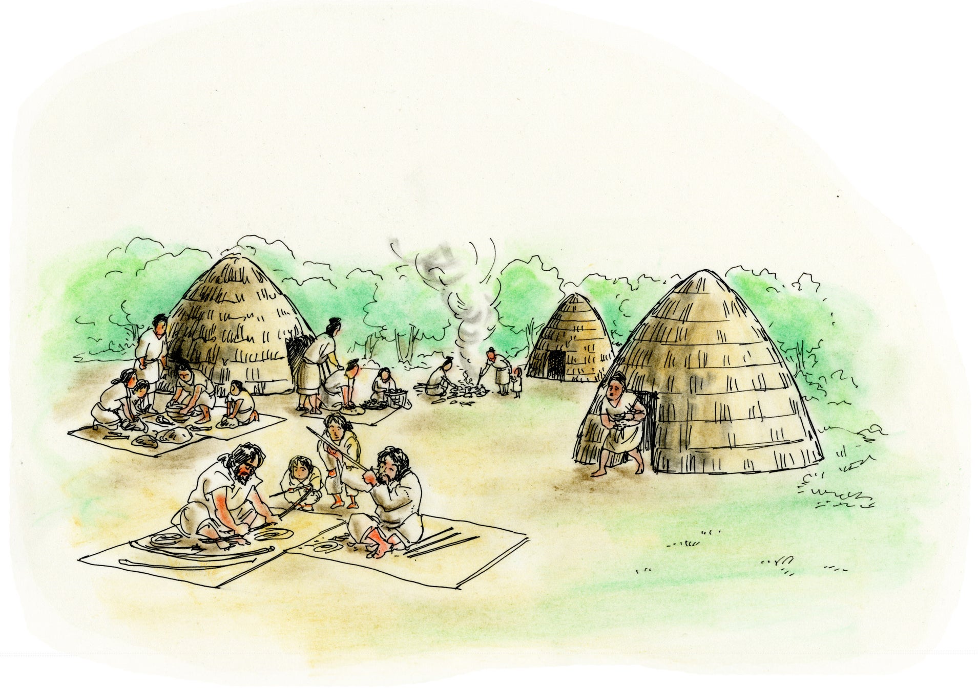 縄文時代のムラの様子(画:早川和子氏)
