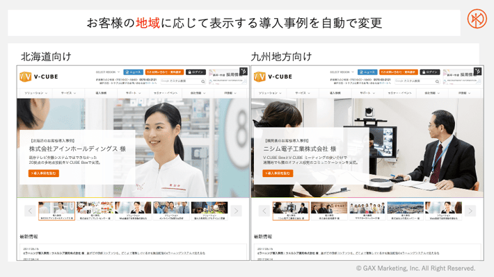 CRMの属性に応じてWebページでの表示内容を変更
