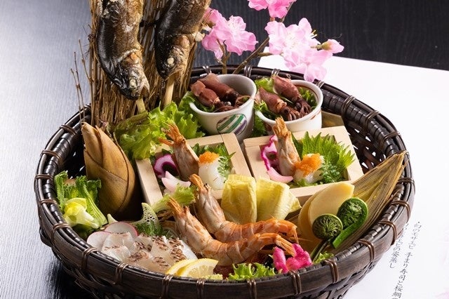 籠盛りのテーブルサービス