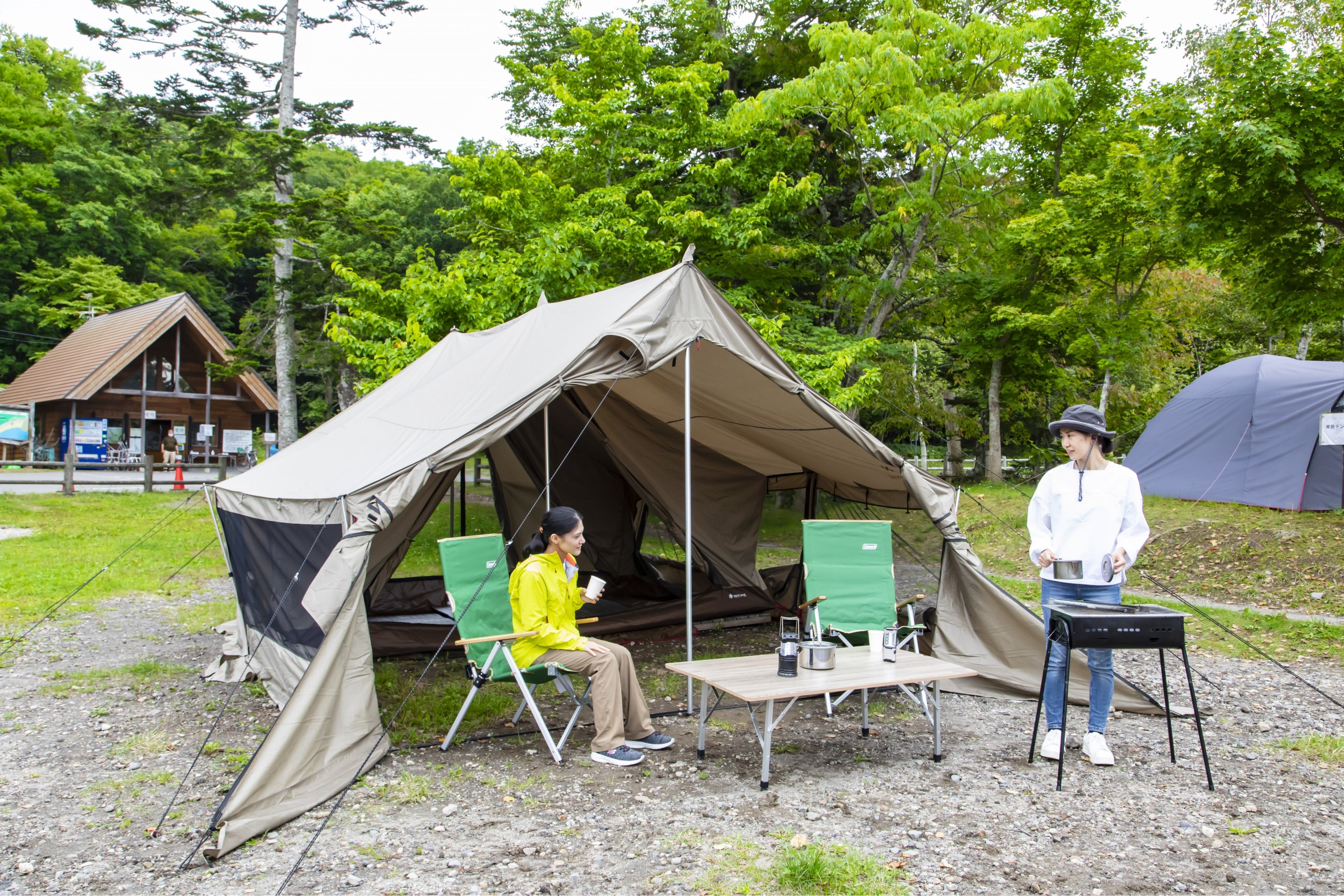 snow peakテントでキャンプ！